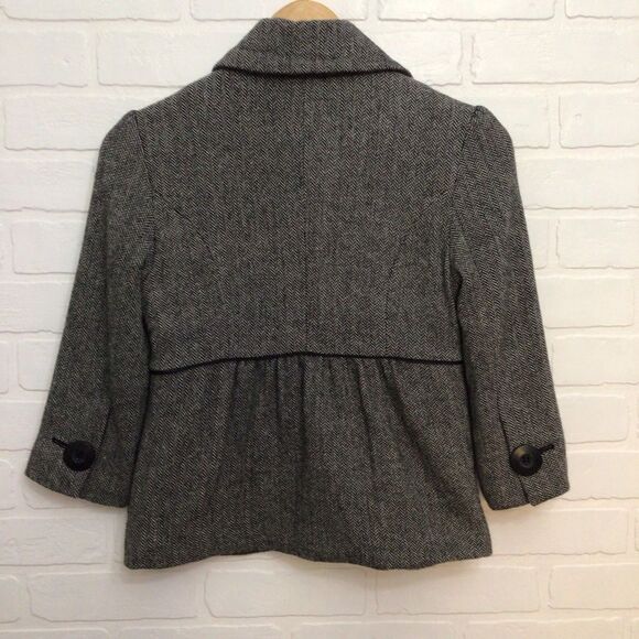 Rw & co. Wool Blazer crop empire wool blend blazer size 2 houndstooth - Picture 5 of 12